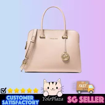 Mk houston medium logo hot sale satchel