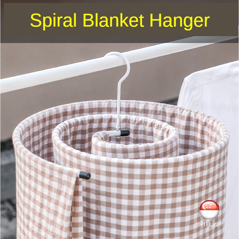 【SG Ready Stock】Stainless Steel Round Spiral Sheets Hanger Blanket