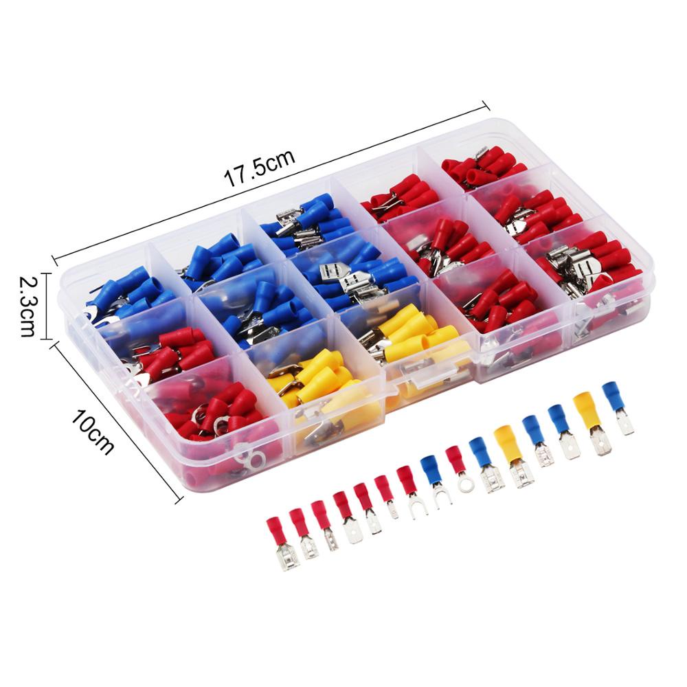 280pcs/set Cable Lugs Assortment Kit Wire Flat Female and Male ...