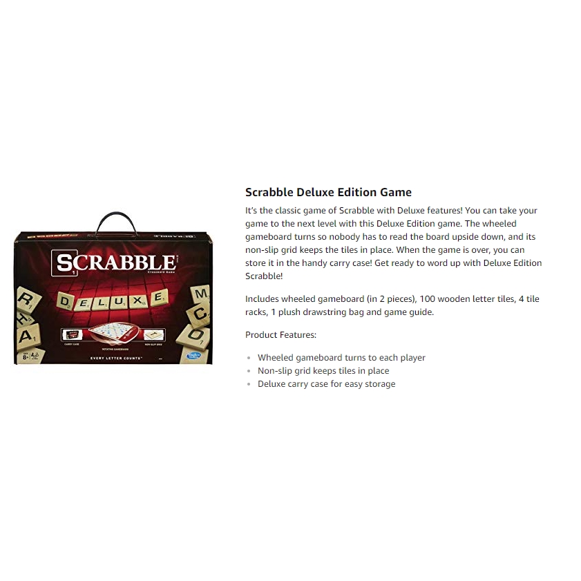 Scrabble Deluxe Edition Game | Shopee Singapore