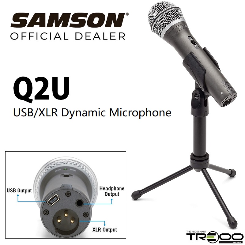 Samson Q2U Recording and Podcasting USB Cardioid Dynamic USB/XLR