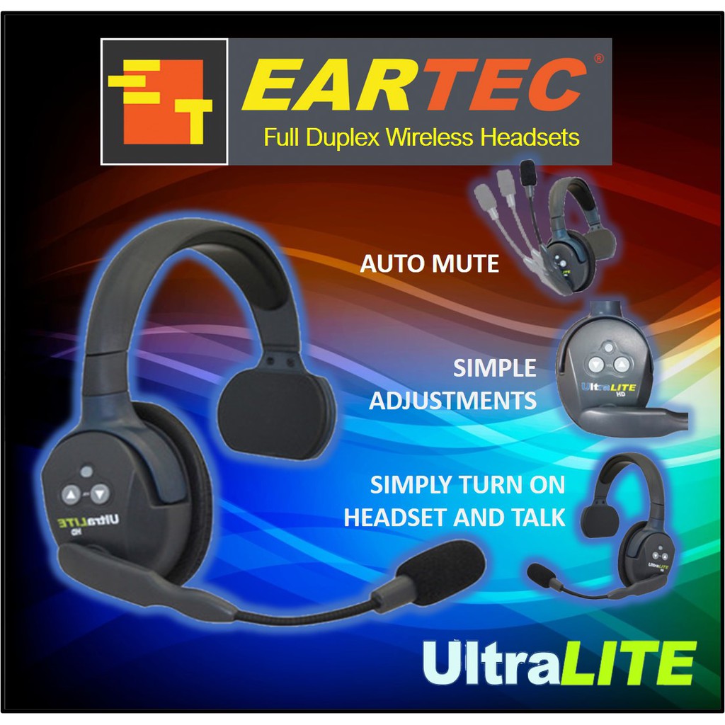 Eartec UltraLITE Series Professional Full Duplex Intercom Wireless ...