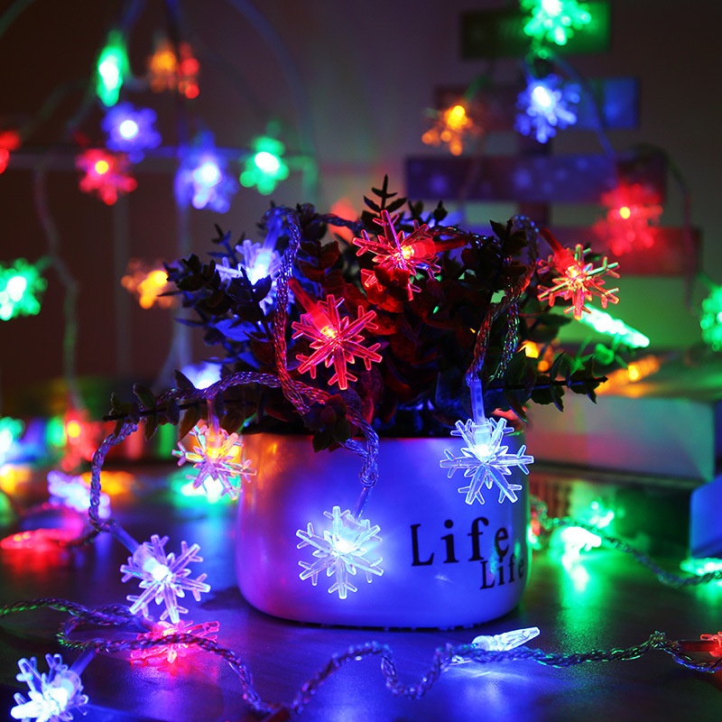 1.5/2.5/3/6M Led Snowflake Star Lights String/ Battery Operated ...