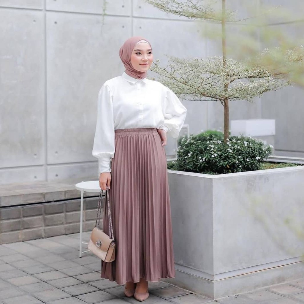 Disa Hijab - ROK PLISKET PANJANG BAHAN LOTTO PREMIUM - Gambar 4