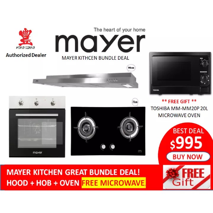 MAYER KITCHEN BUNDLE DEAL MAYER 90cm SlimLine Hood + Built in Oven