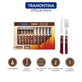 Churrasco BBQ 12 Pc Polywood Fork and Steak Knife Set