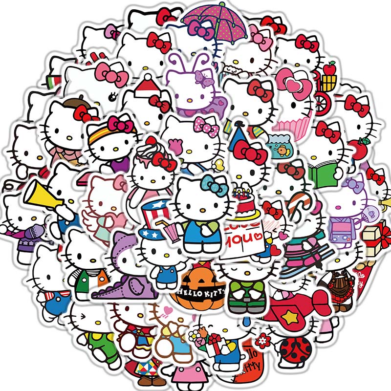 [Large stickers]50Pcs Hello Kitty Stickers Cute VSCO Girl Stickers toy ...