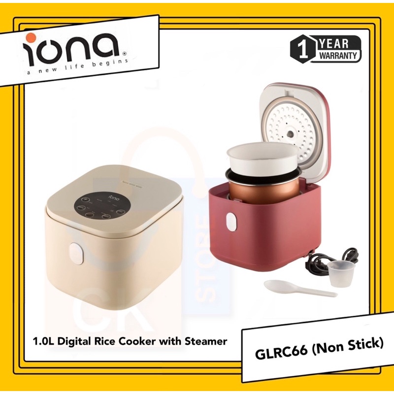 IONA 1.0L Digital Rice Cooker with Steamer (NON STICK POT) GLRC66
