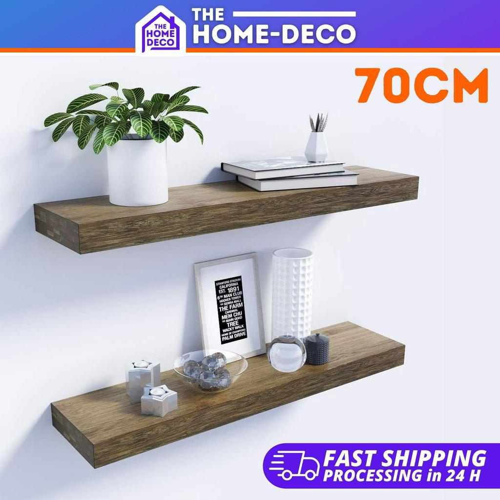 Floating Wall Shelf 70cm White Cream Chocolate Color Diy Dinding Papan ...