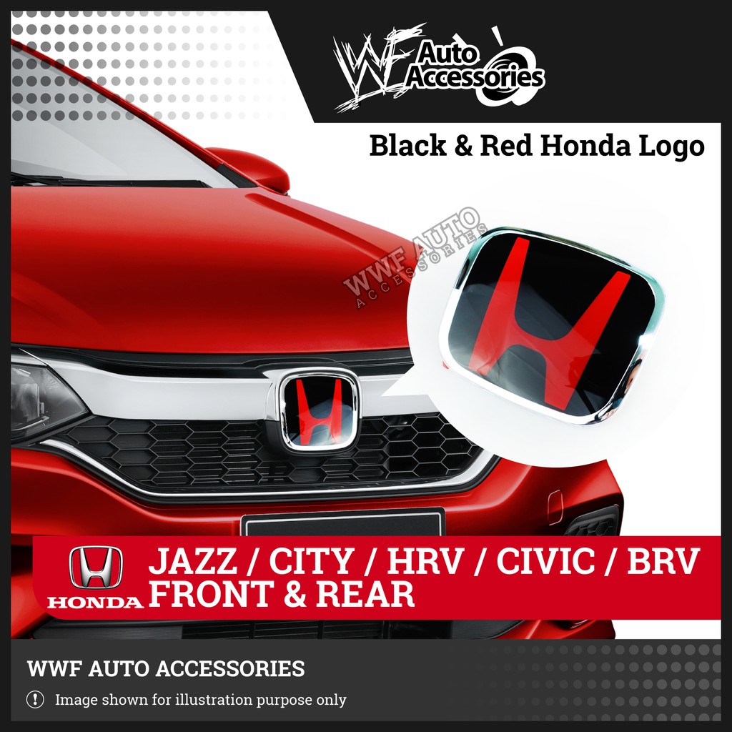 Honda Jazz / City / HRV / Civic / Red & Black H Logo / Emblem ( Front