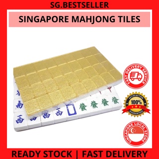 40mm Mahjong Set High Quality Mahjong Games Malaysia Singapore Jade-colored  Household Hand Travel Magnetic Mahjong