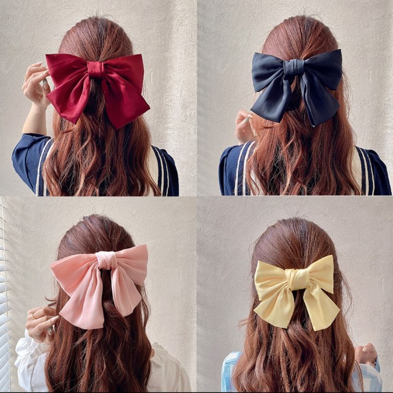 (SG Seller) Bunnycandyx Handmade Ribbon Bow Hair Clip Fabric Ins Korean ...