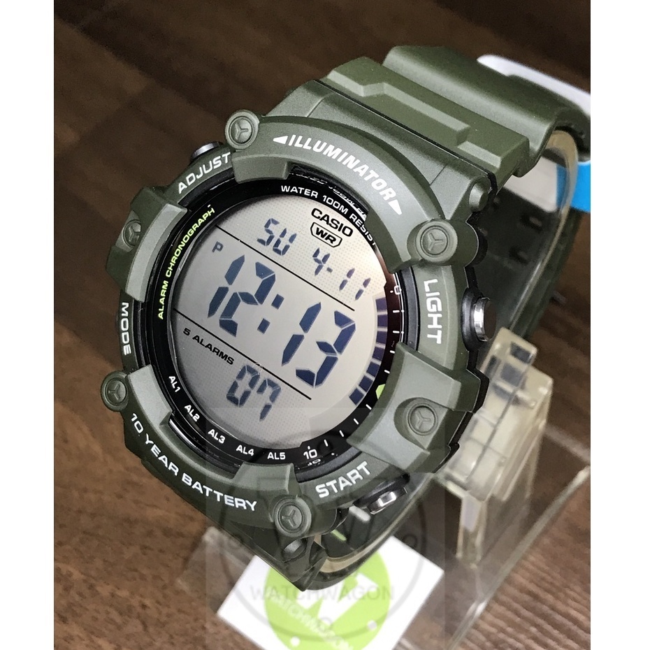 Casio Orologio Sportivo AE-1500WHX-3AVCF, Display Digitale, 100m Impermeabile, Batteria 10 Anni, Cinturino Lungo