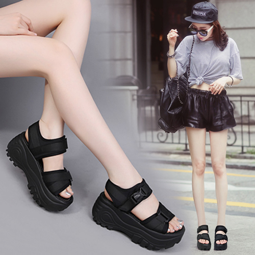 Elegance Muffin Bottom Casual Shoes Women High Heels Platform Shoe