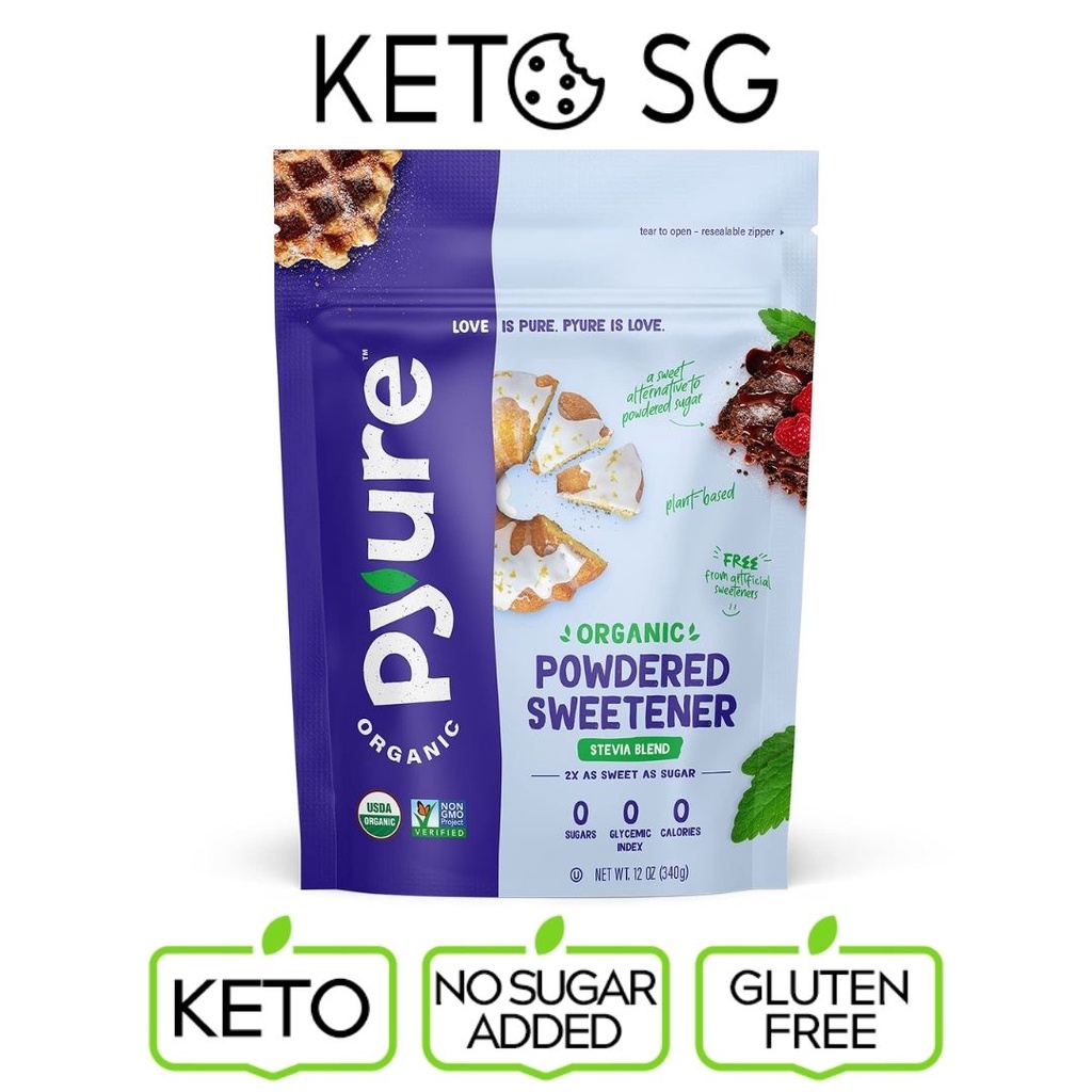 Pyure Organic Confectioners Powdered Sweetener Stevia Blend Keto Low GI
