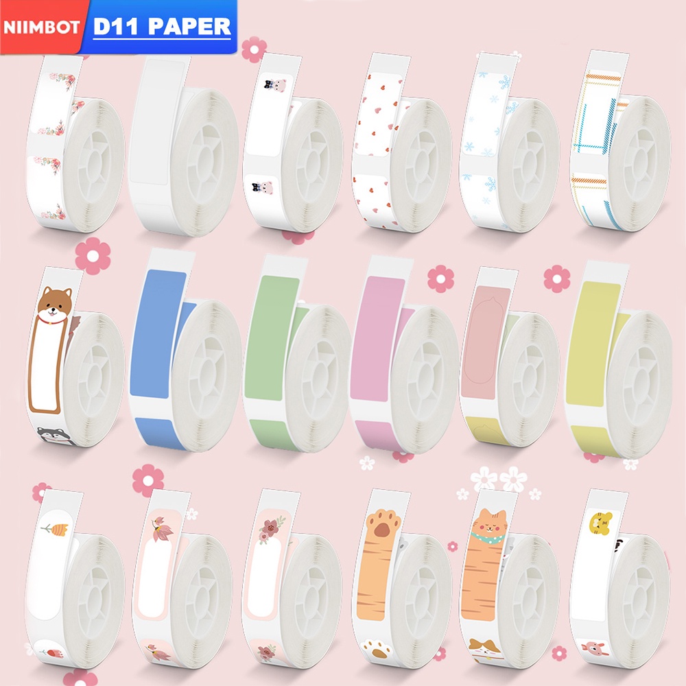 NIIMBOT D11 D110 Labeling Machine Label Sticker Colorful Pure Color ...