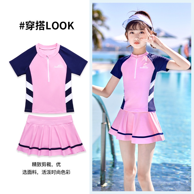 Girls swimming costume with on sale skirt