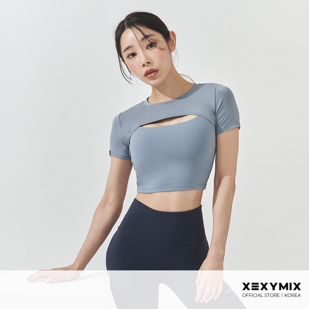 XEXYMIX XA5337F Soft Touch Layered Short Sleeve, cover up,style,clothes