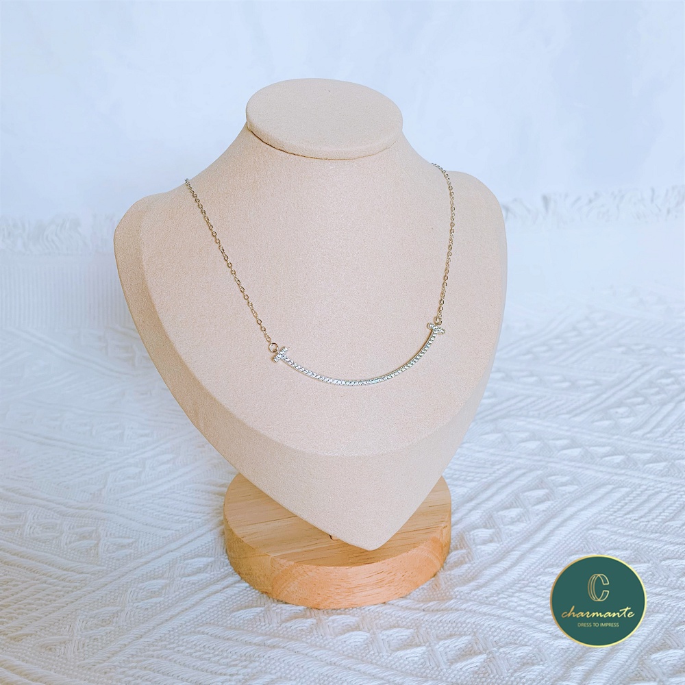 Gold smile necklace sale