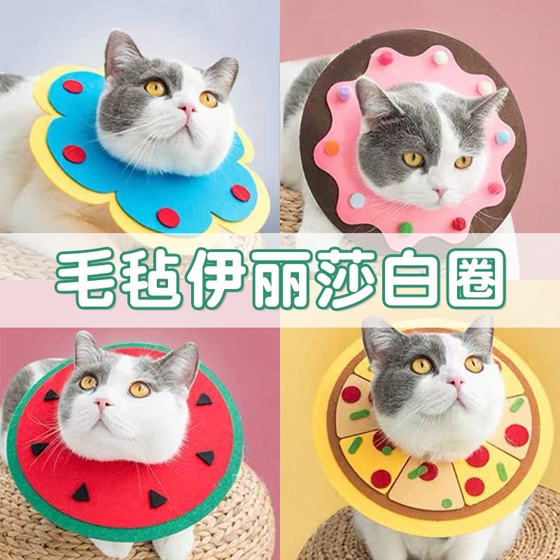 SG Stock Cat felt e collar Elizabeth cone pet post surgery cloth Shopee Singapore