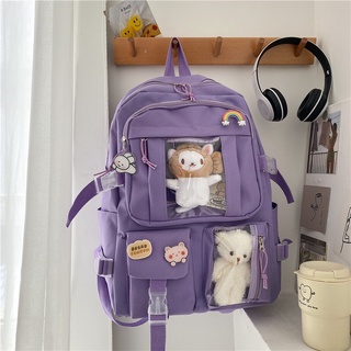 Yuanbang Korean Style Women Backpack School Bag for Teenage Girls Fashion Student Backpack, Adult Unisex, Size: 1 Pack, Purple