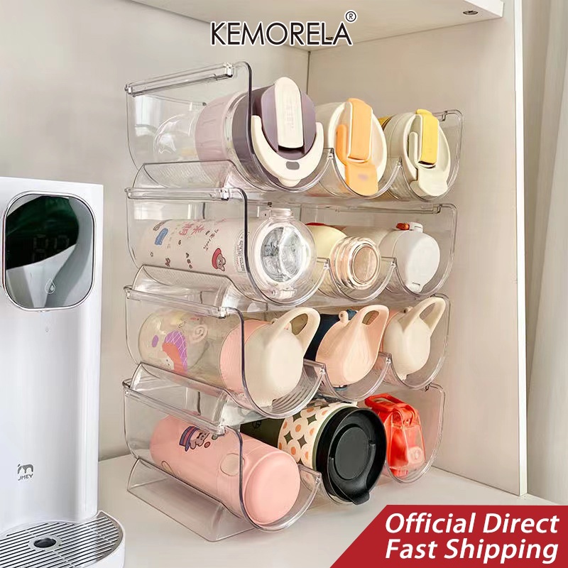 Summer water cup storage rack Stackable multi-layer transparent desktop ...