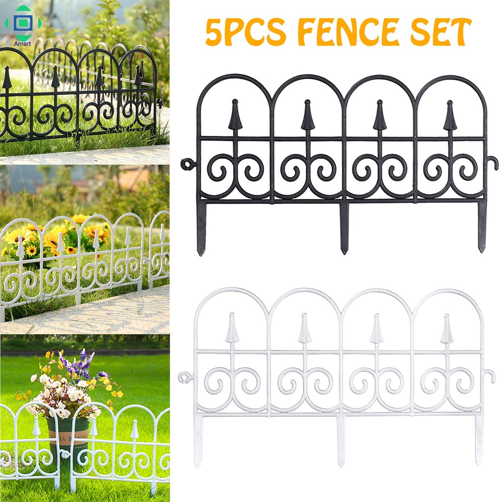 5pcs Garden Border Decorative Fence Edging Outdoor Plant Bordering Lawn ...