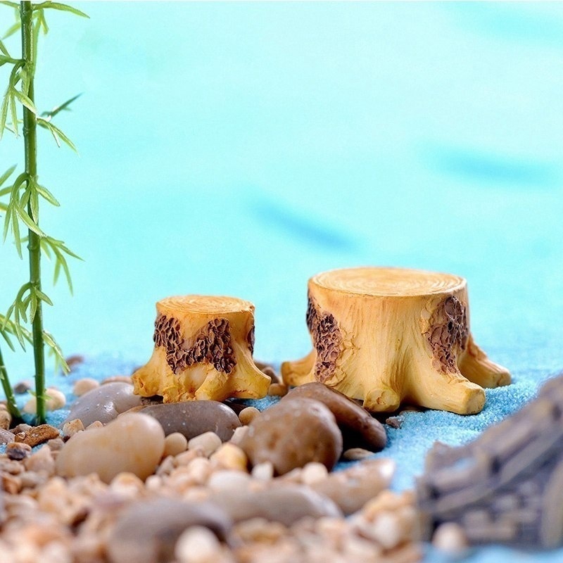 2Pcs/Set Miniature Wooden Table Chairs/Bridge Pile/Corridor Ornaments Fairy Garden Bonsai Dollhouse Decorations