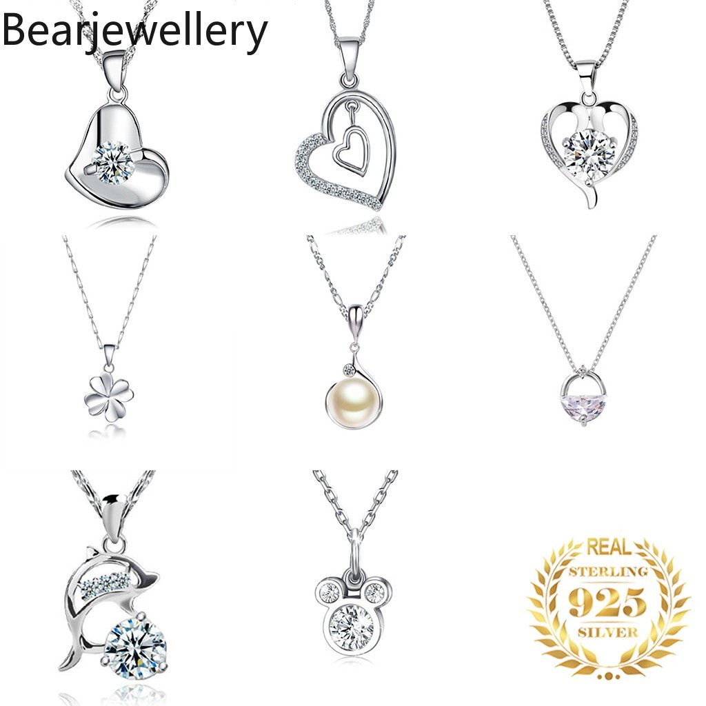 20 styles Necklace for women / 925 silver pendants&necklaces / rantai leher silver 925 / Women's Fashion Diamond-studded Jewellery / silver 925 original jewelry