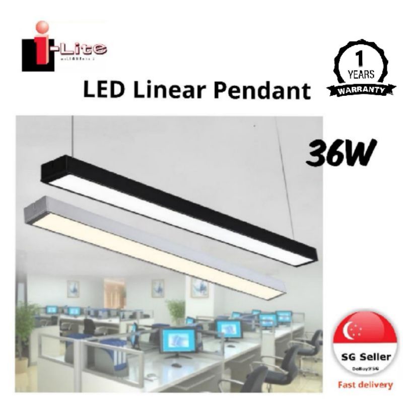 LED LINEAR PENDANT 36W RECTANGULAR CUBOID NORDIC CHANDELIER | Shopee ...