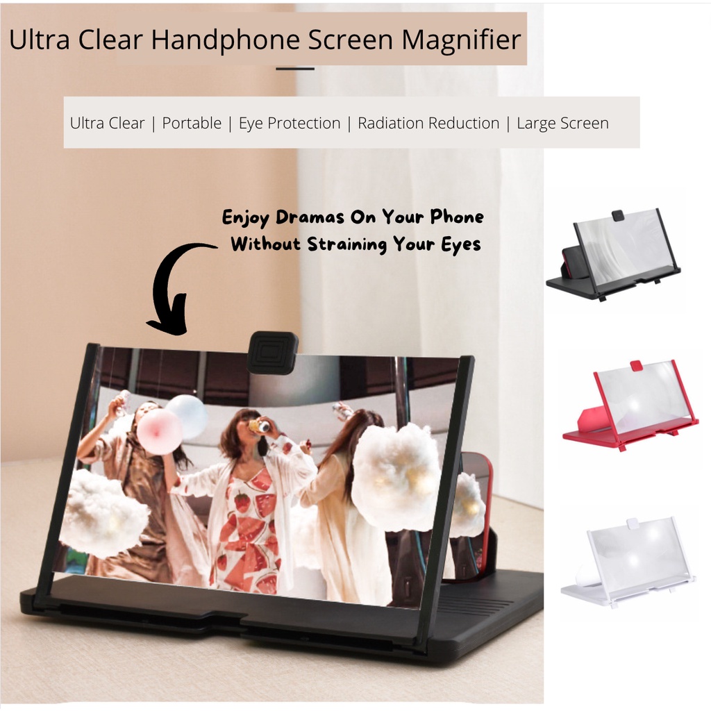 [SG INSTOCK] Handphone Screen Magnifier(12/14 inch) | Flat and Portable | Phone Screen Amplifier | Mobile Stand