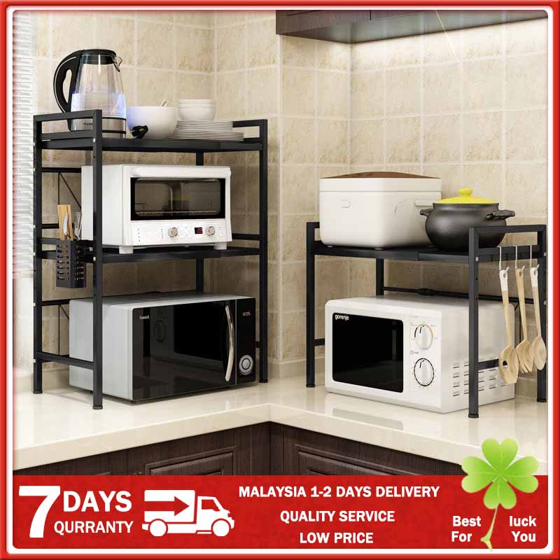 Spot Stainless steel kitchen rack microwave oven rack adjustable