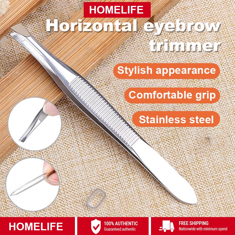 Stainless Steel Slant Tip Tweezer Precision Eyebrow Tweezers Slanted Puller Stainless Steel Eye