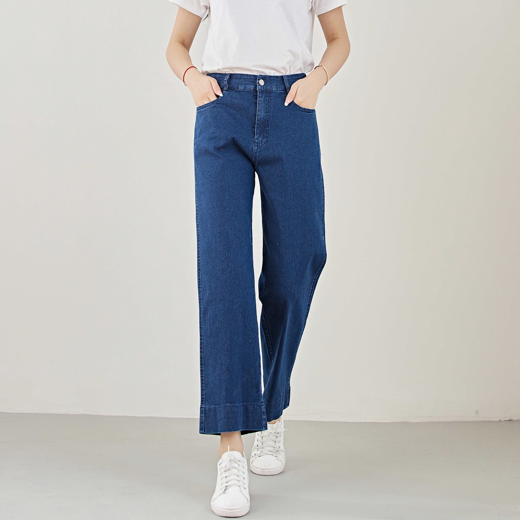 Eyouth 10115 women jeans Loose Wide Leg pants denim pants High Waist pants culottes pants