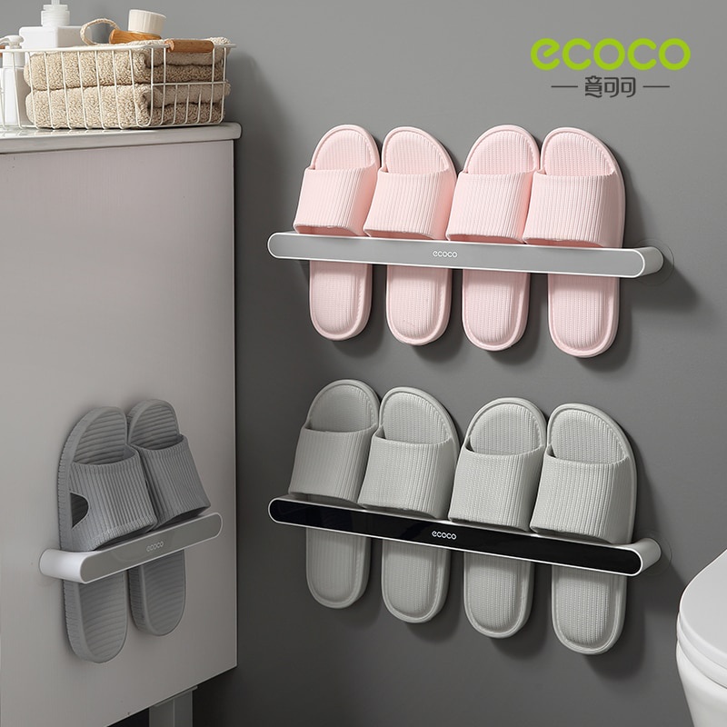 ECOCO Slippers Rack Slippers Organizer Wall-Mounted Rack Punch Free For ...