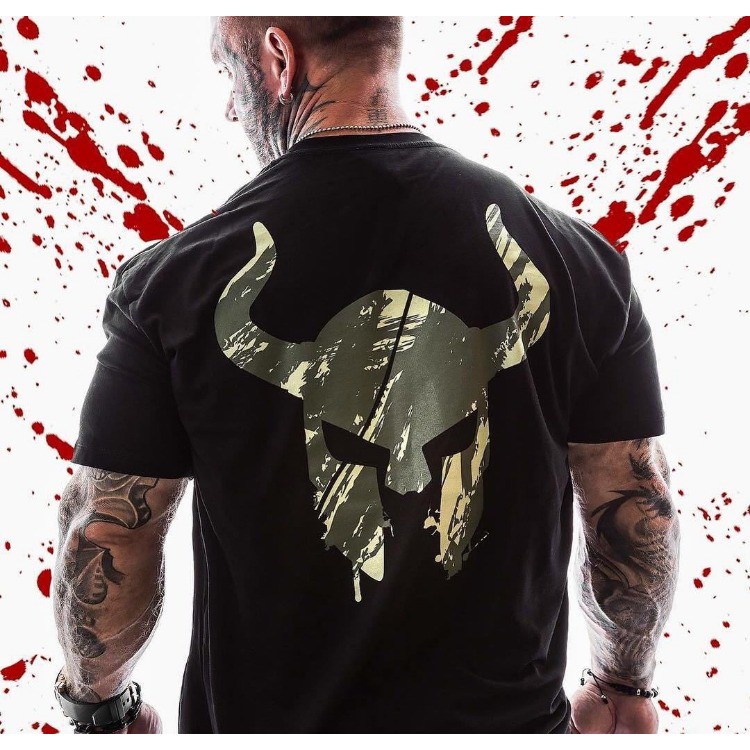 FY?|New Short-sleeved T-shirt Men's Sports Slim Fitness Tee Viking Clothing