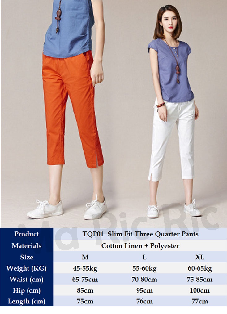 (SG InStock) Women Pants / Cropped (Slim Cut. Shorts. Leggings. Yoga.  Cargo. Causal Wear. Office Wear. Linen) - TQP01