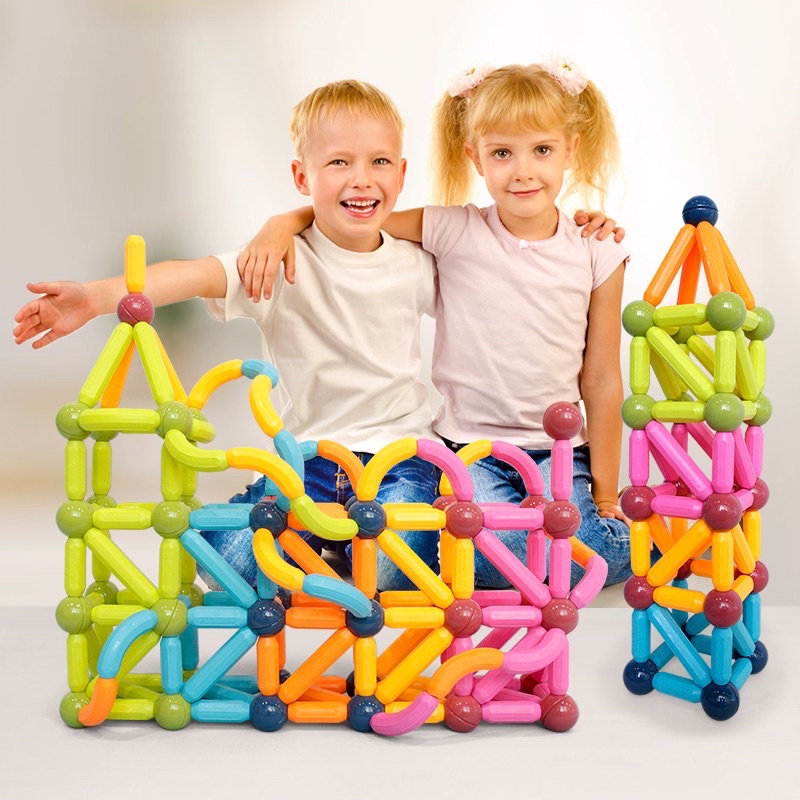 [SG Seller Fast Shipping] 25pcs-124 pcs Magnetic Building Sticks Early Childhood Educational Toys Kid Learning Puzzle