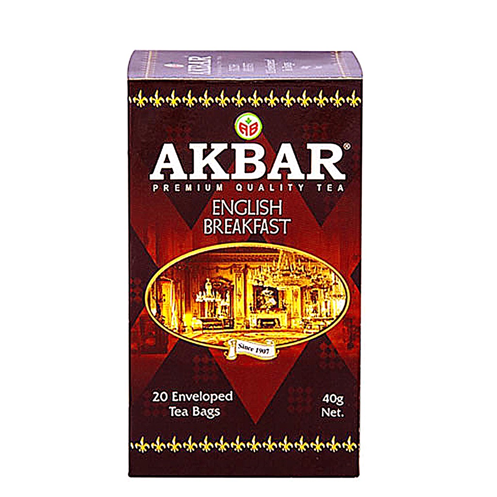 Akbar Premium Classic English Breakfast Tea (20 Teabags) Ceylon Black ...