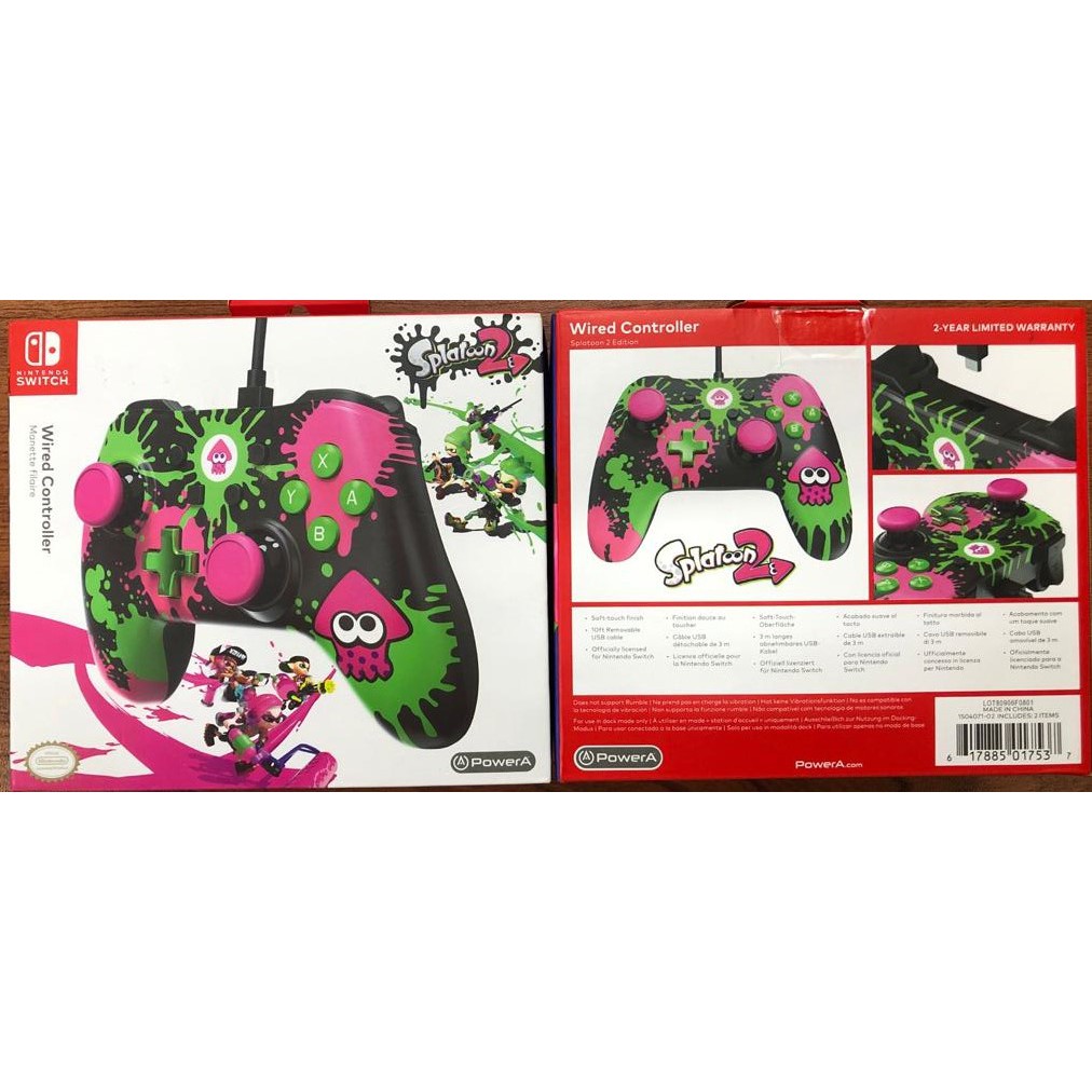 Nintendo Switch PowerA Wired Controller Splatoon 2 Edition + 1 Week ...