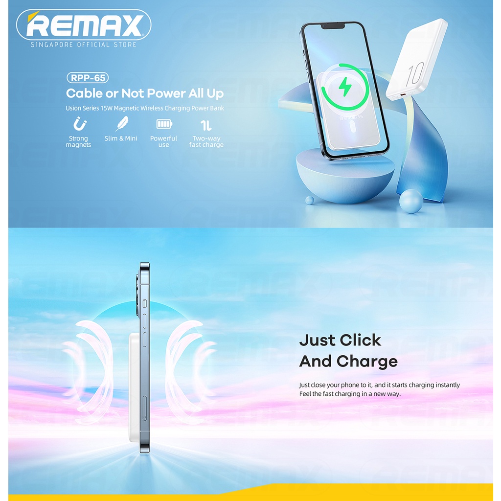 [Remax Energy] RPP-65 10000mAH 15W Slim and Mini Magnetic Wireless Fast ...