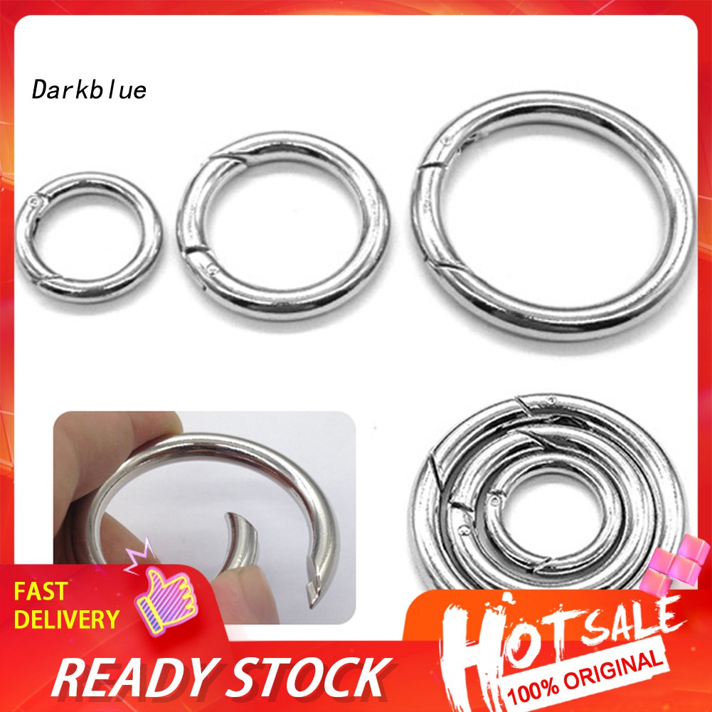 ㉿DS㉿Zinc Alloy Round Hiking O-ring Keyring Spring Snap Hook Clip