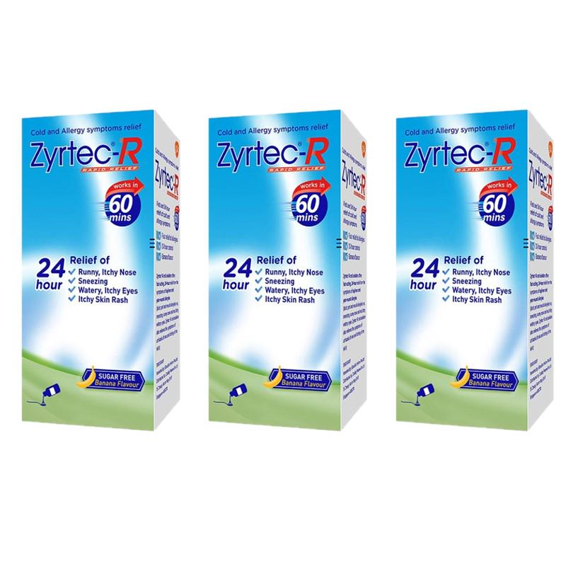 [Bundle of 3] Zyrtec R Rapid Relief Oral Solution 0.1 By Medic