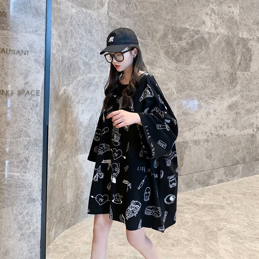40 150kg Plus Size Pattern Printed Tee Korean Style Women Oversized Round Neck Short Sleeves T shirt Casual Big Size Loose Fit Tops Shopee Singapore