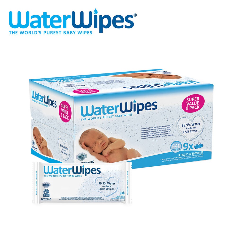 WaterWipes 540 Toallitas - 9 Paquetes