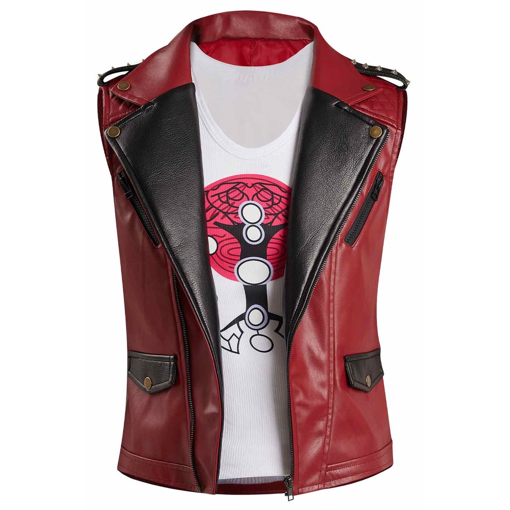 Red leather deals vest mens