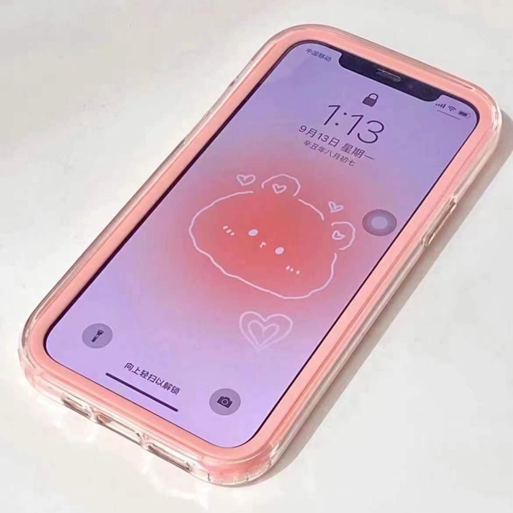 Transparent 2 in 1 Candy Color Bumper Phone Case For iPhone 15 14 13 12 Pro Max 14Plus 13Mini 12Mini Silicone Shockproof Cover