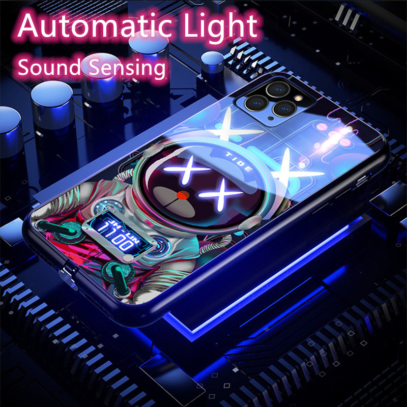 【LED LIGHT】iPhone 14 Pro Max Voice Controlled LED Lighting Case For iPhone 13 Pro Max 14 Plus 12 Cover Casing