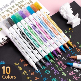 10 Colors Metallic Marker Pen Diy Scrapbooking Crafts Soft Brush