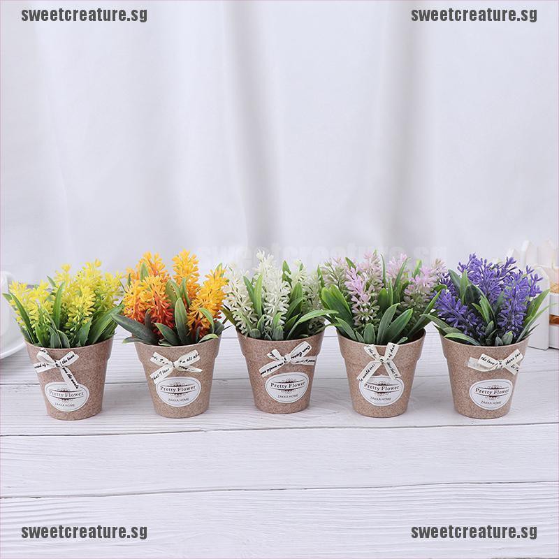 {sweet} Artificial Plant Decorative Flowers Fake Flowers Mini Potted Bonsai Green